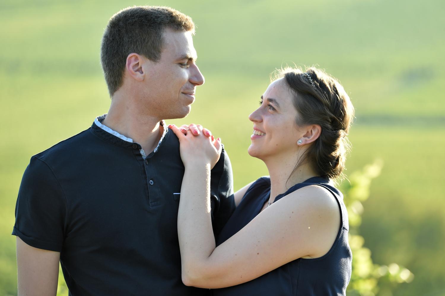 Séance engagement dans les vignes d'Alsace