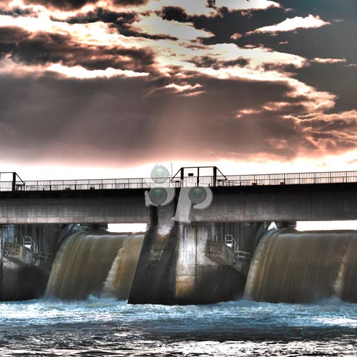 Barrage hydroélectrique du Rohrschollen à Strasbourg, traitement HDR